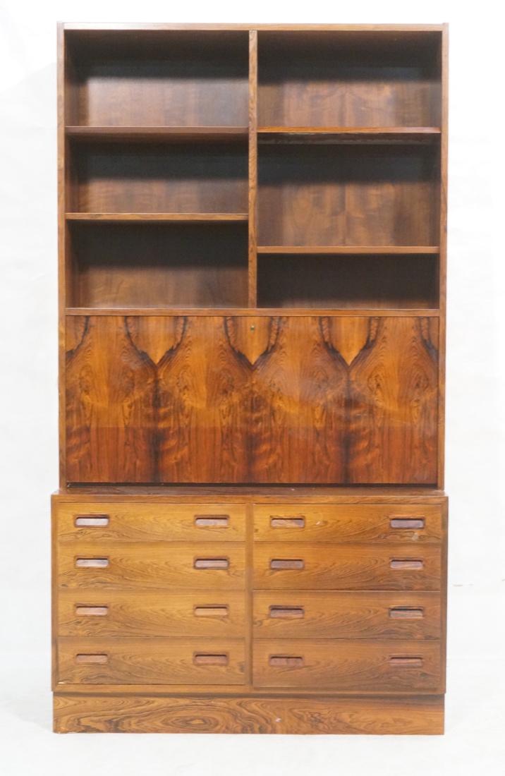 Rosewood Two Part Cabinet Hutch. Lower section wi (1 of 9)