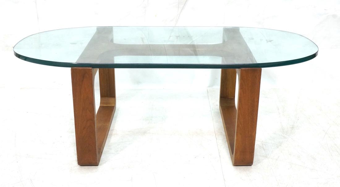 Fred Camp 76 Glass Top Modern Coffee Table. Wide (1 of 8)