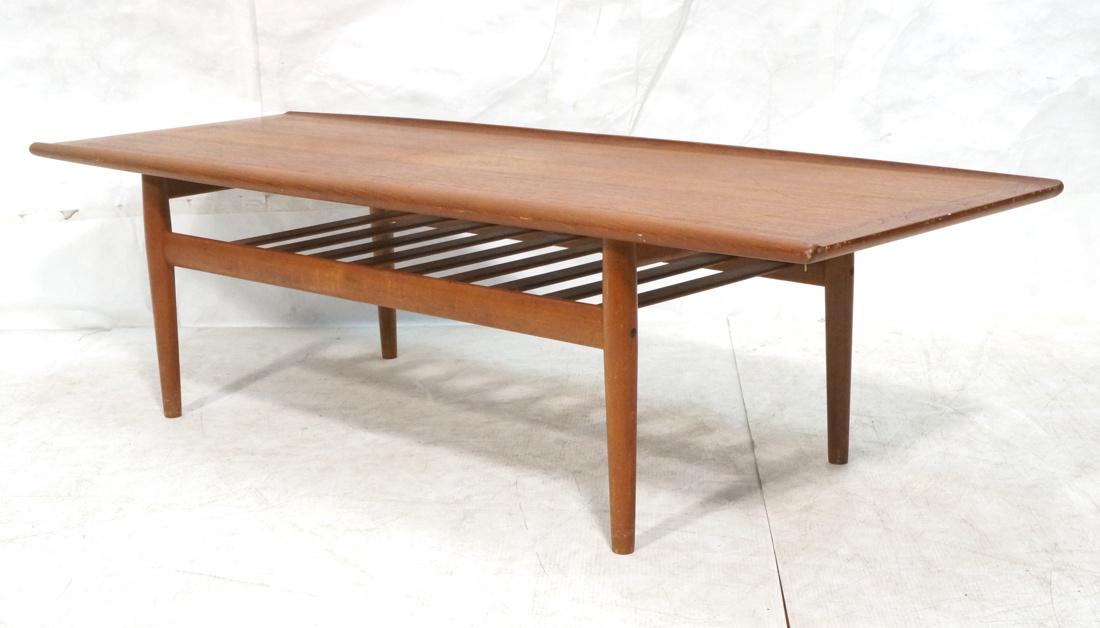 GRETE JALK style Danish Teak Coffee Table. Banded (1 of 9)