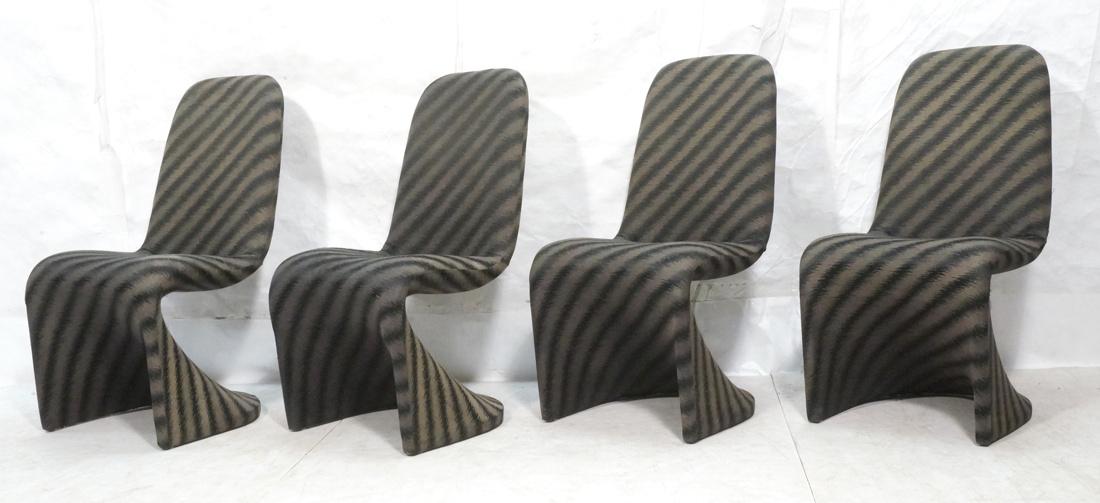 Set 4 Upholstered "Z" Dining Chairs. Modern form (1 of 8)