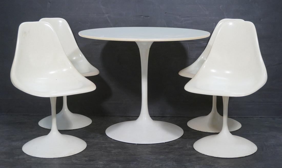 5pc BURKE style Tulip Dining Table & Chairs. Four (1 of 10)