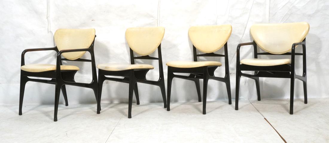 Set 4 Ebonized Wood frame Dining Chairs. Stylish (1 of 10)