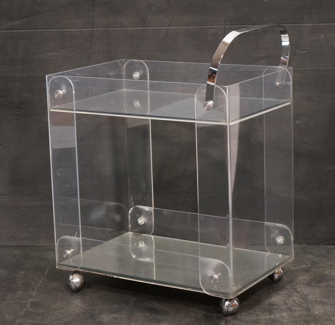 70's Modern Lucite Acrylic Bar Cart.  On Casters (1 of 7)