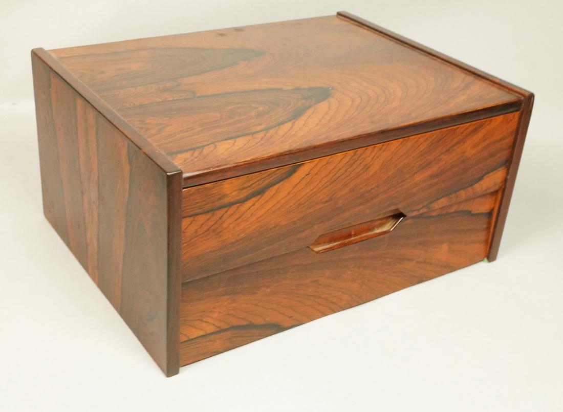 Two Drawer Rosewood Dresser Box Chest. Plain inte (1 of 8)
