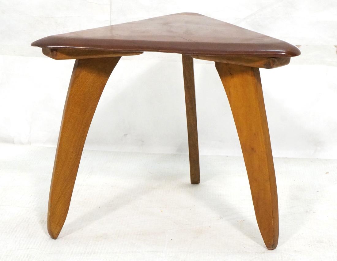 Small Triangular Wood Stool. Three  wood legs are (1 of 5)