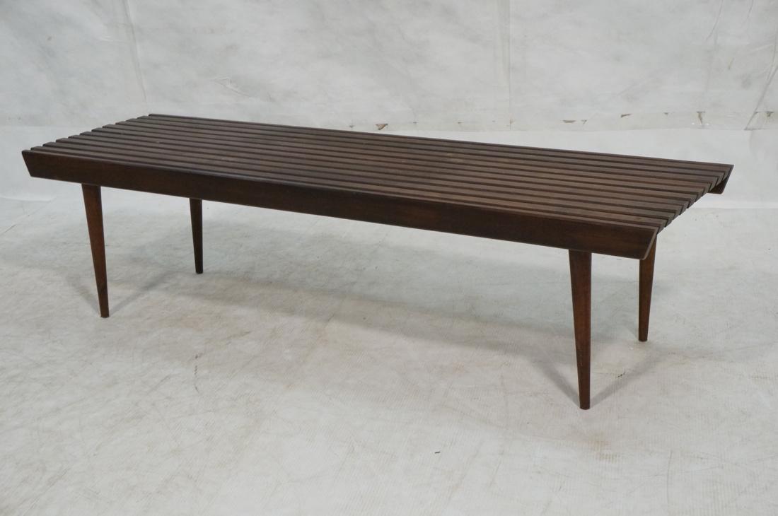 60" Modernist Slat Bench Coffee Table. Tall taper (1 of 8)