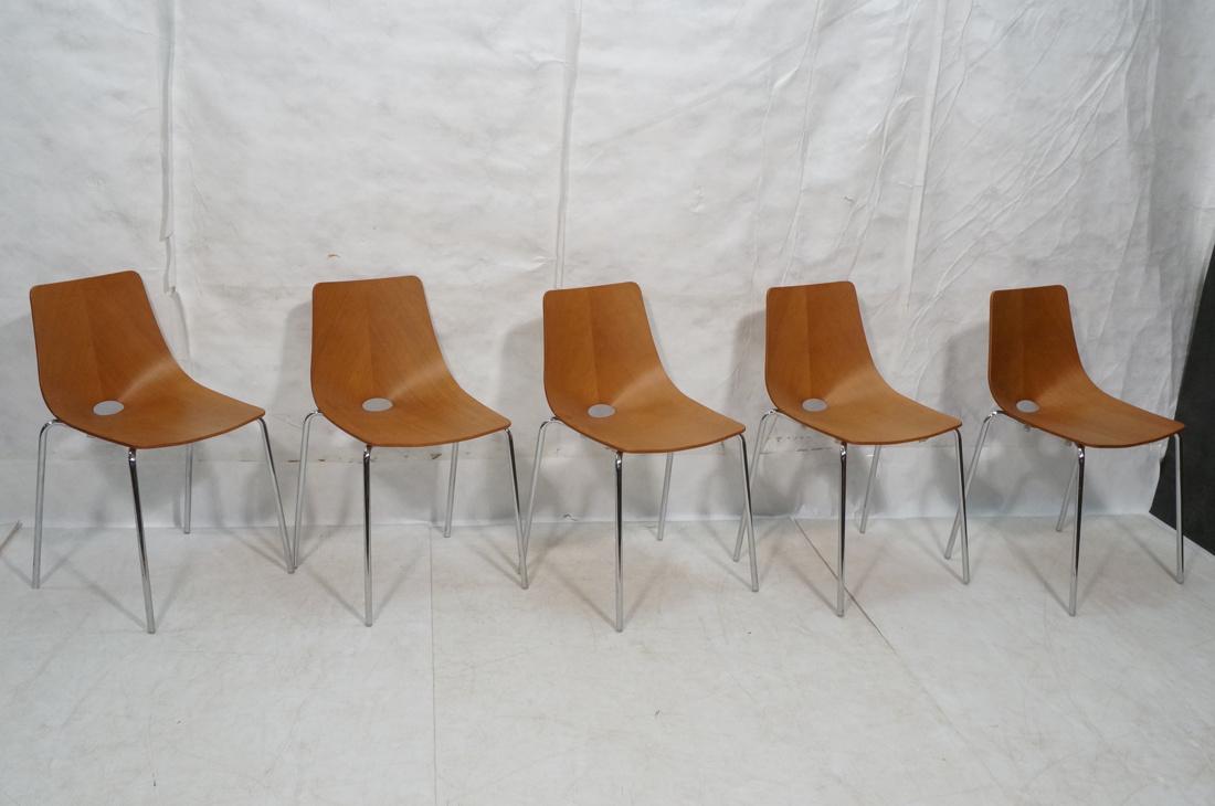Set 5 Plywood Stacking Dining Chairs. ALLERMUIR. (1 of 9)