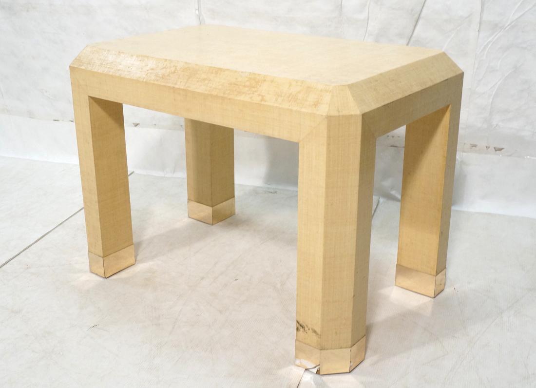 KARL SPRINGER Beige Lacquered Canvas Occasional C (1 of 7)