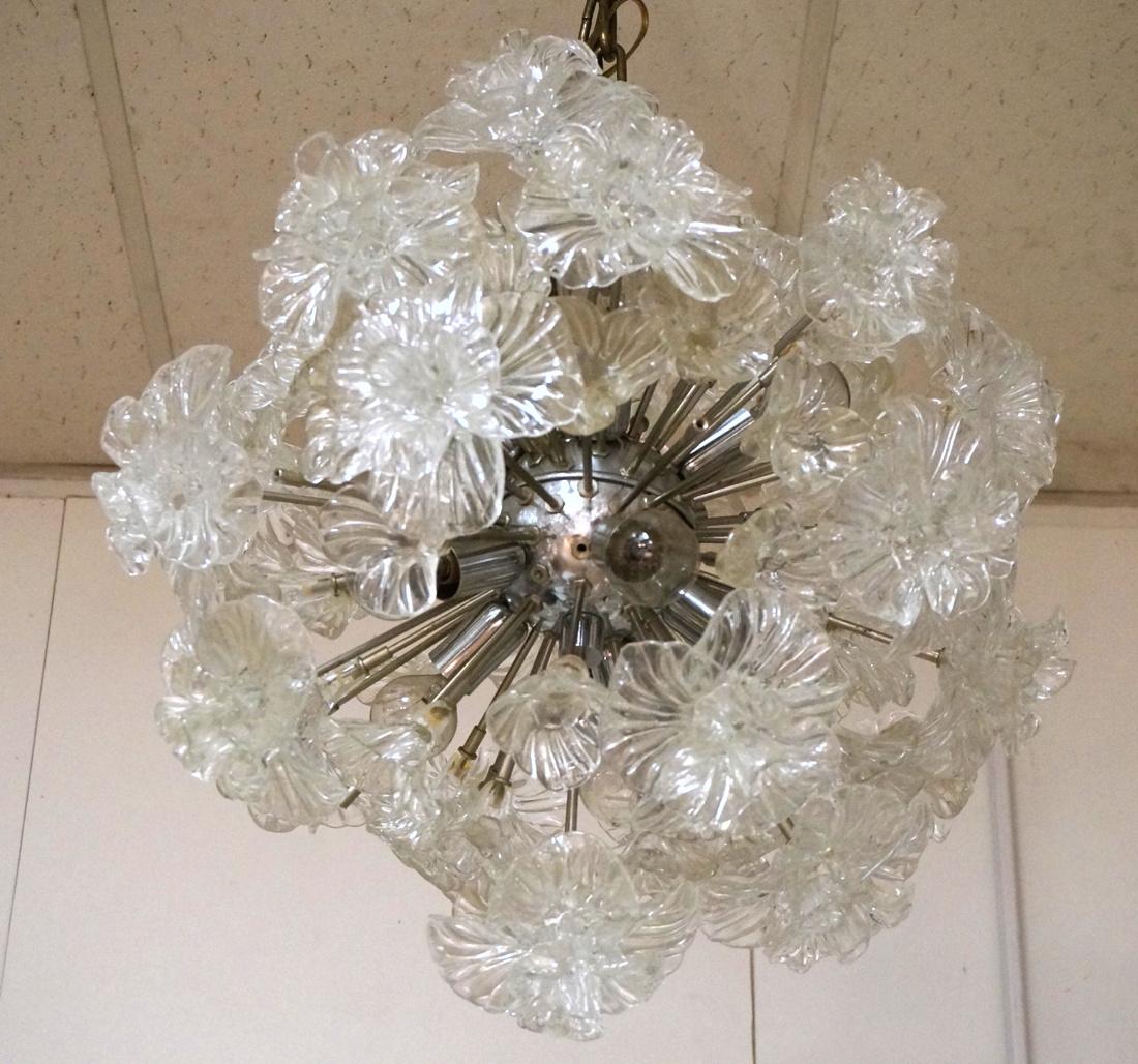 70's Modern Murano glass and Chrome Chandelier. S (1 of 8)