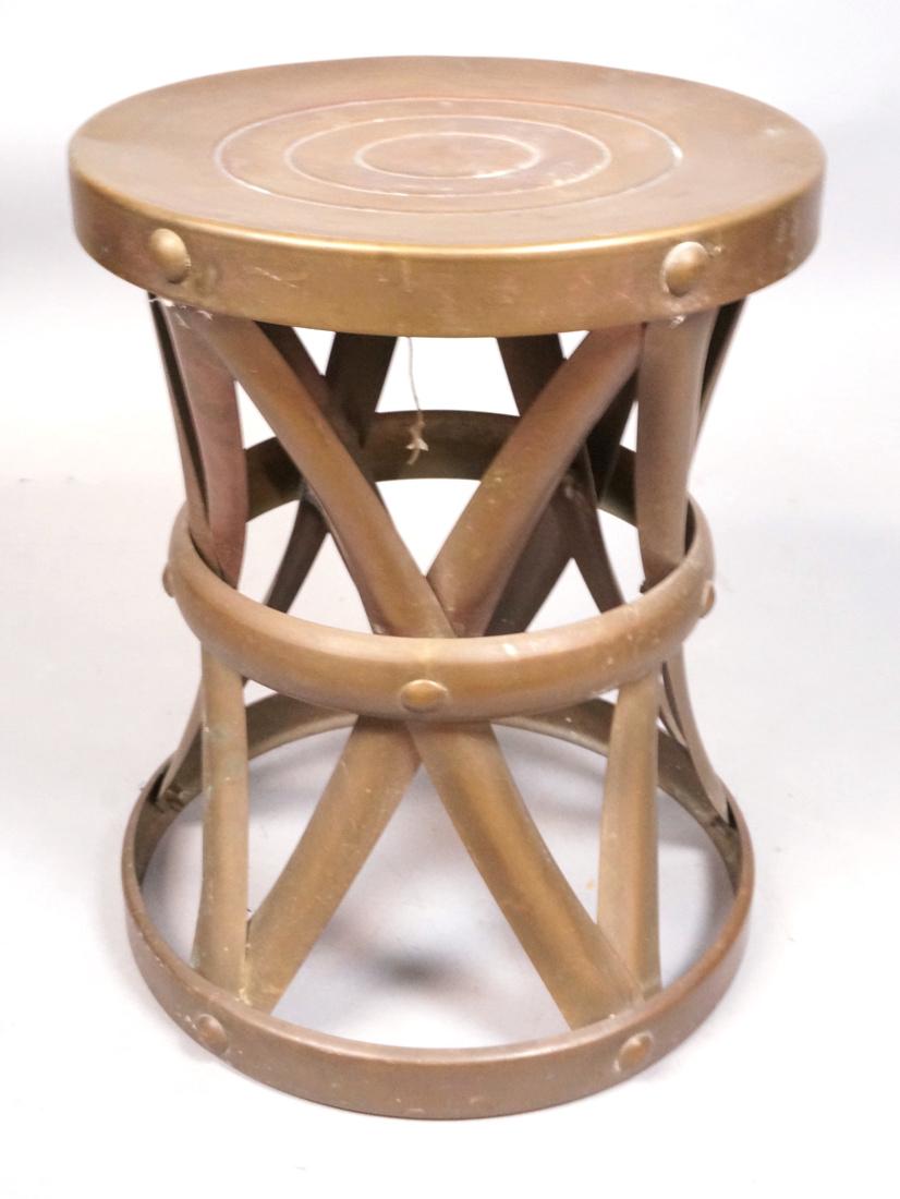 SARREID style Brass Corseted Waist Stool Bench Se (1 of 8)
