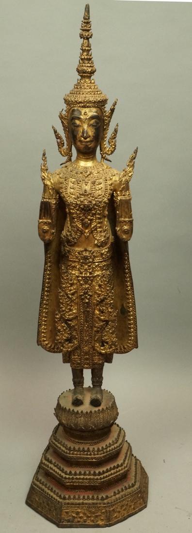 Thai Balinese Gilt Bronze Figural Dancer. Ornate (1 of 10)
