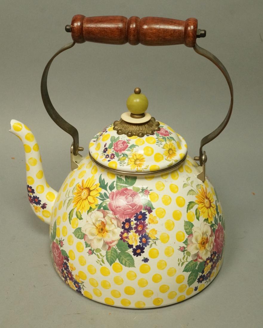 MACKENZIE & CHILDS Large Enamel Teapot. Buttercup