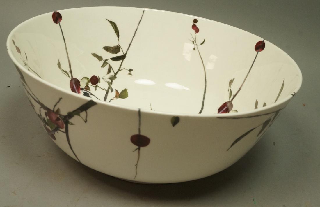 ANDREW WYETH Large Bone China Bowl ROYAL DOULTON.: ANDREW WYETH Large Bone China Bowl ROYAL DOULTON. Fruit tree design. Marked and signed. -- Dimensions: H: 5.5 inches: W: 13 inches: D: 13 inches --- US Shipping charge: $35
