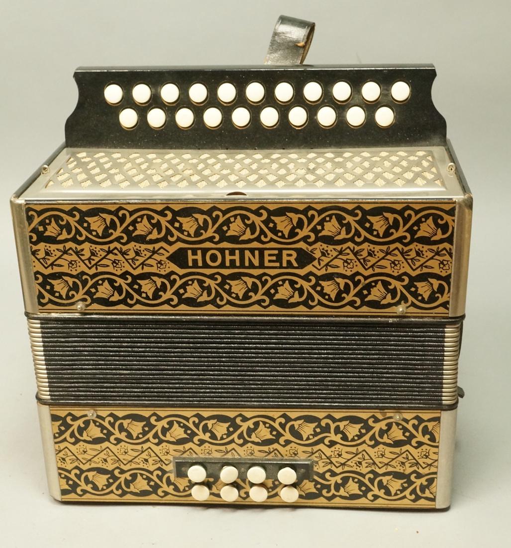 HOHNER German Wood Cased Accordion. Black wood ca (1 of 8)