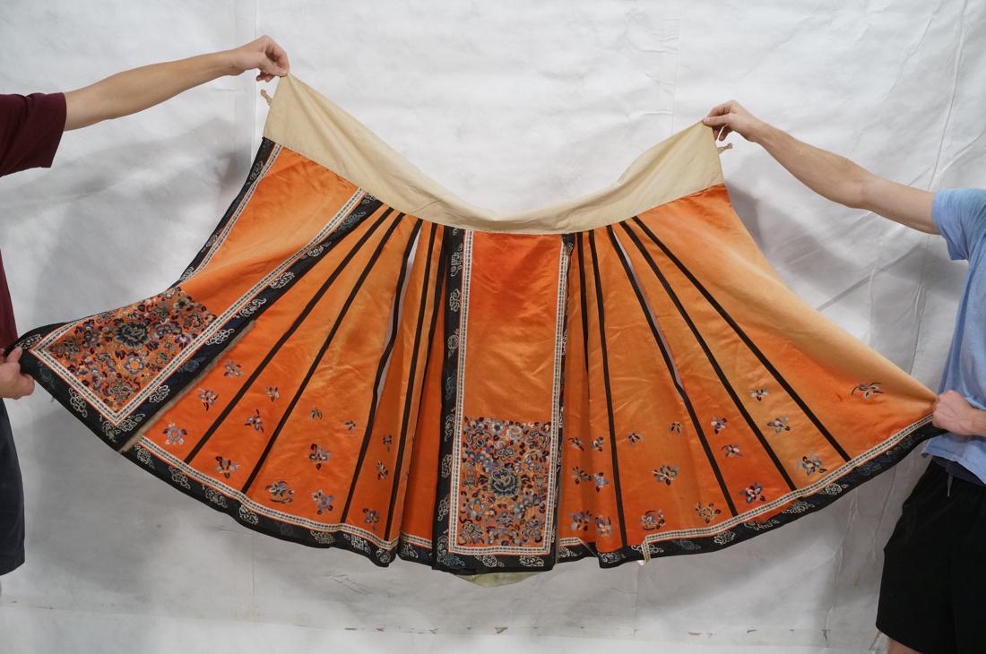 Embroidered Silk Chinese Skirt. Multi paneled pal (1 of 8)