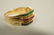 18K Gold Ring Emerald, Ruby & Diamond. Sz 10 - 3