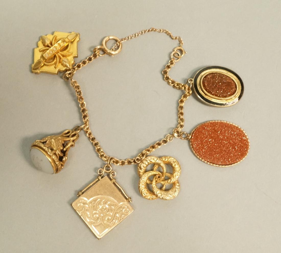 Victorian Gold & Gold Filled Link Bracelet w Vict (1 of 4)