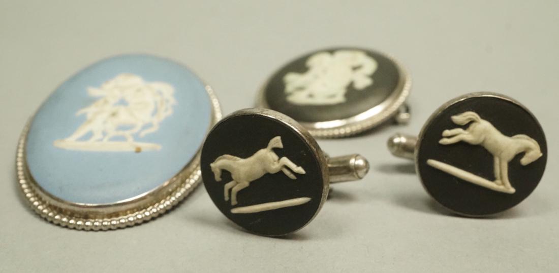 Sterling & Wedgwood Jewelry. Oval pin, Circle Pin (1 of 6)