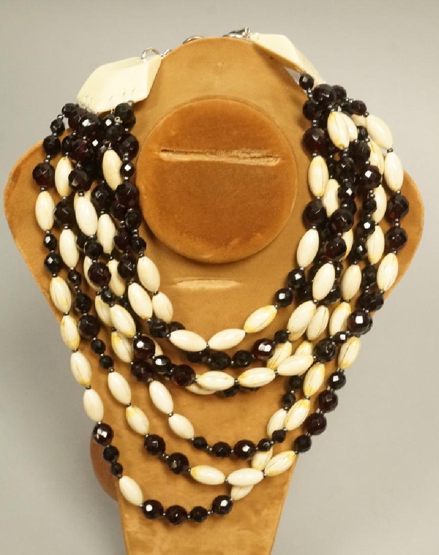 Giorgio Armani 7 Strand Necklace Faceted and Natu: Giorgio Armani 7 Strand Necklace Faceted and Natural Beads. Runway Jewelry.-- Dimensions: : L: 26.5 inches --- US Shipping charge: $10