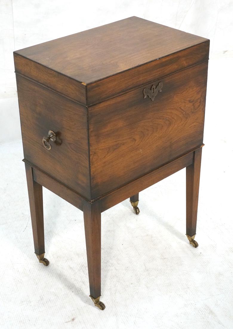 Hinged Lidded Cabinet Raised on Legs with Wheels. (1 of 10)