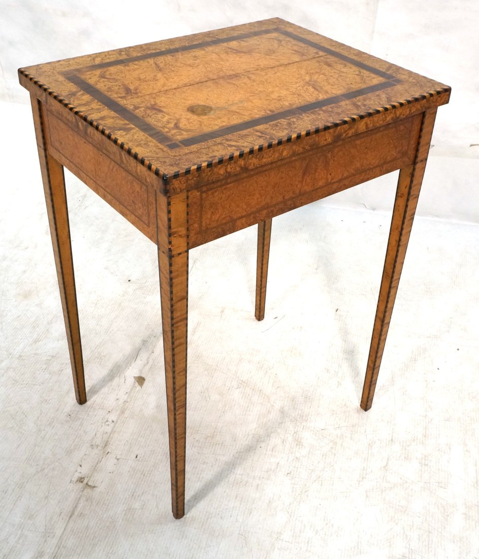 Antique Figured Maple Side Table 2 Tone Black & B (1 of 7)