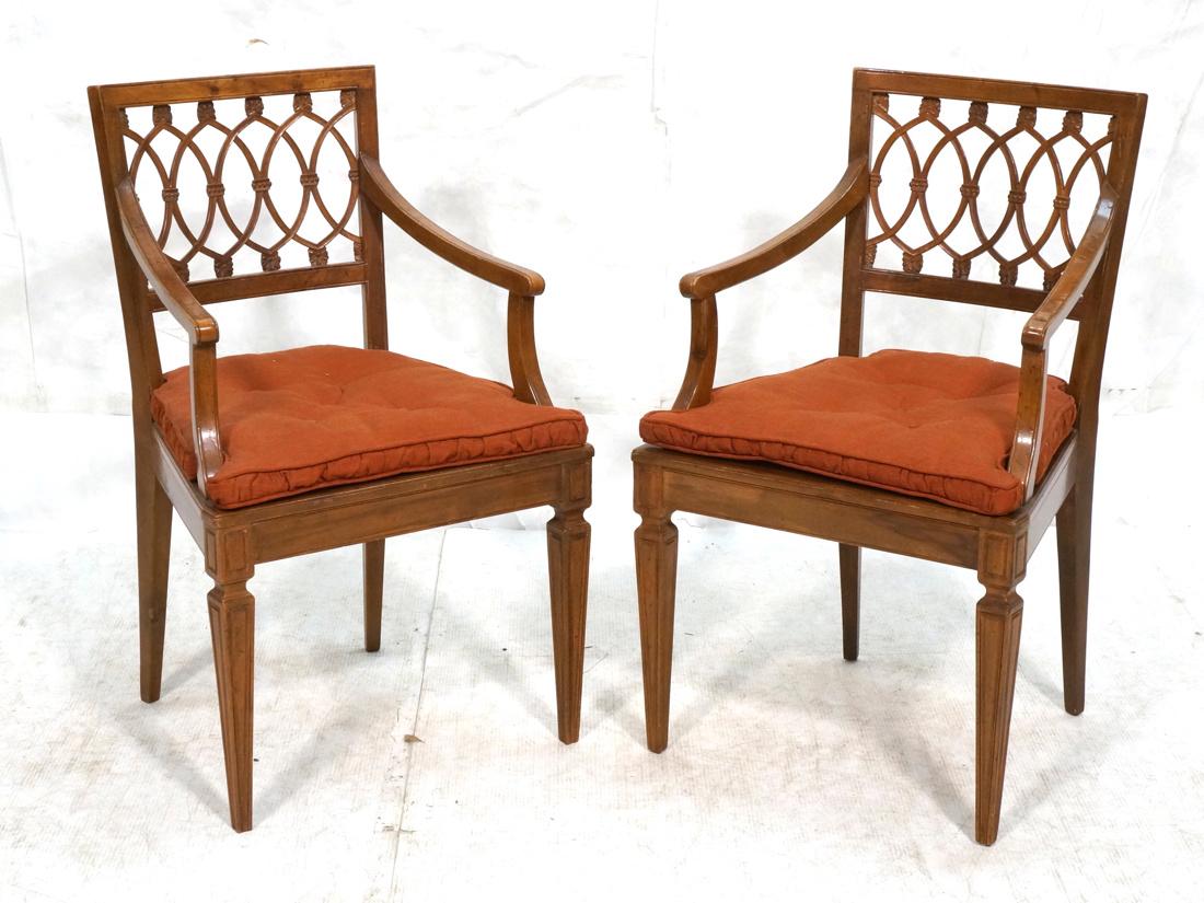 Set 2 Antique French Style Cane Seat Arm Chairs. (1 of 6)