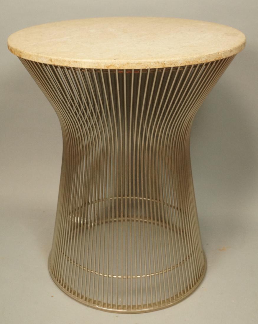 WARREN PLATNER Steel Frame Marble Side Table. Rou (1 of 6)