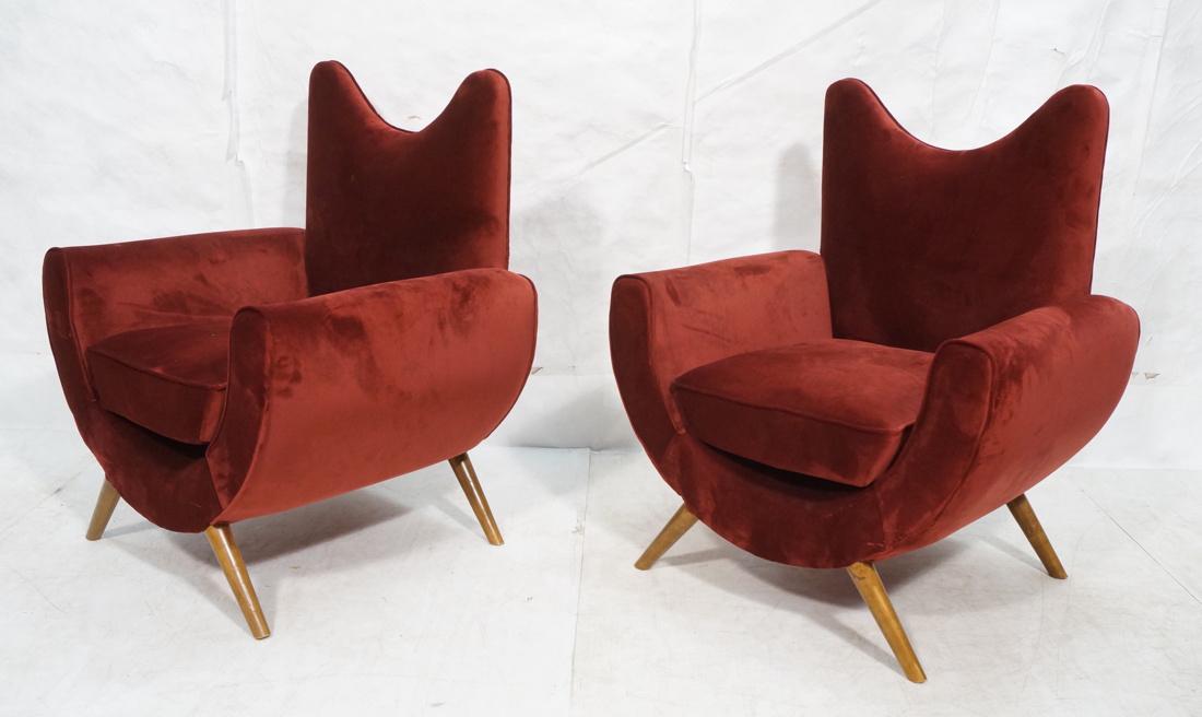 Pr Italian Style Modern Wine Velvet Lounge Chairs