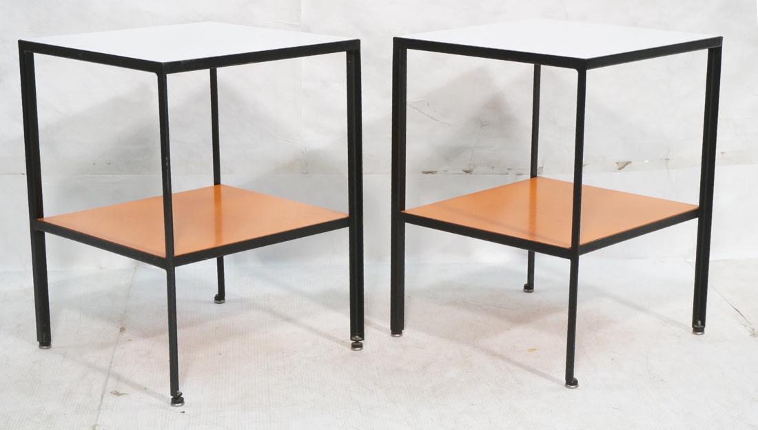 Pr GEORGE NELSON Steel Frame End Tables. Black en (1 of 5)