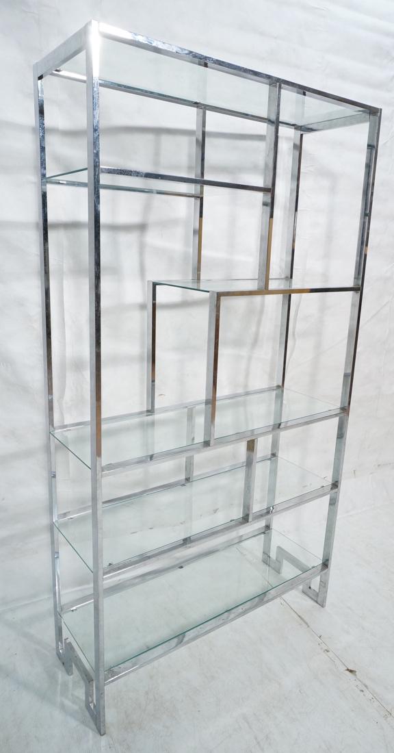 Milo Baughman Tall Chrome & Glass Etagere Display (1 of 8)