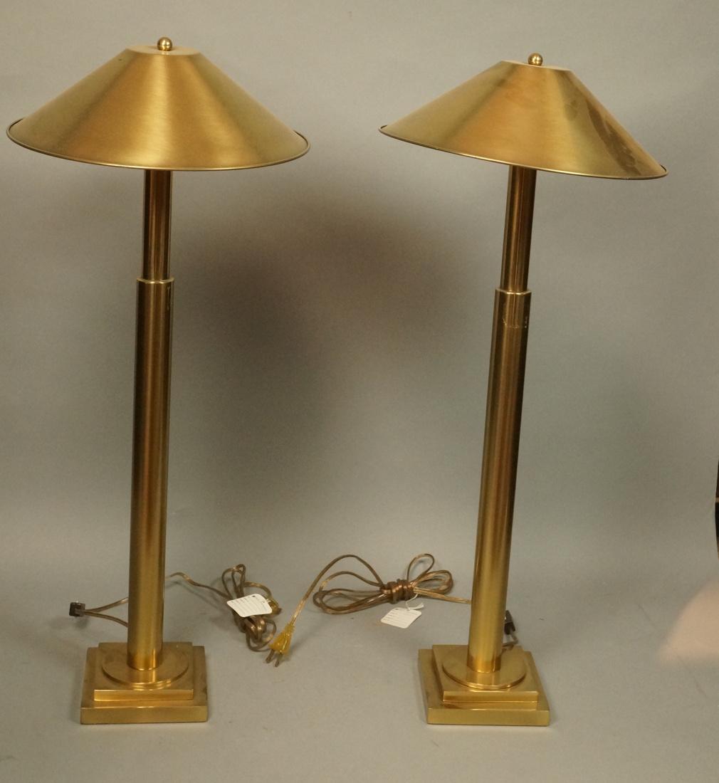 Pr PAUL HANSEN Tall Brass Accent Lamps. Modernist (1 of 8)