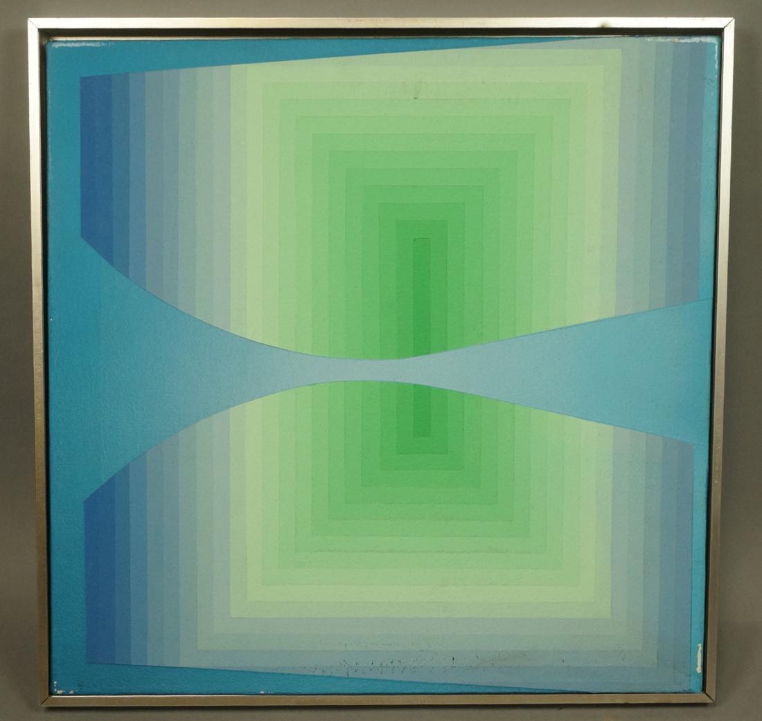 Modernist Op Art Pastel Oil Painting. Corseted bl (1 of 6)