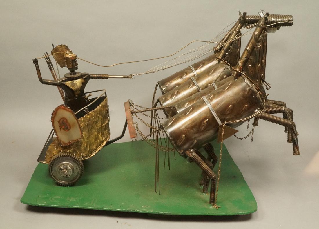E.C.K. LWICZ Brutalist Chariot Sculpture. Found o (1 of 7)