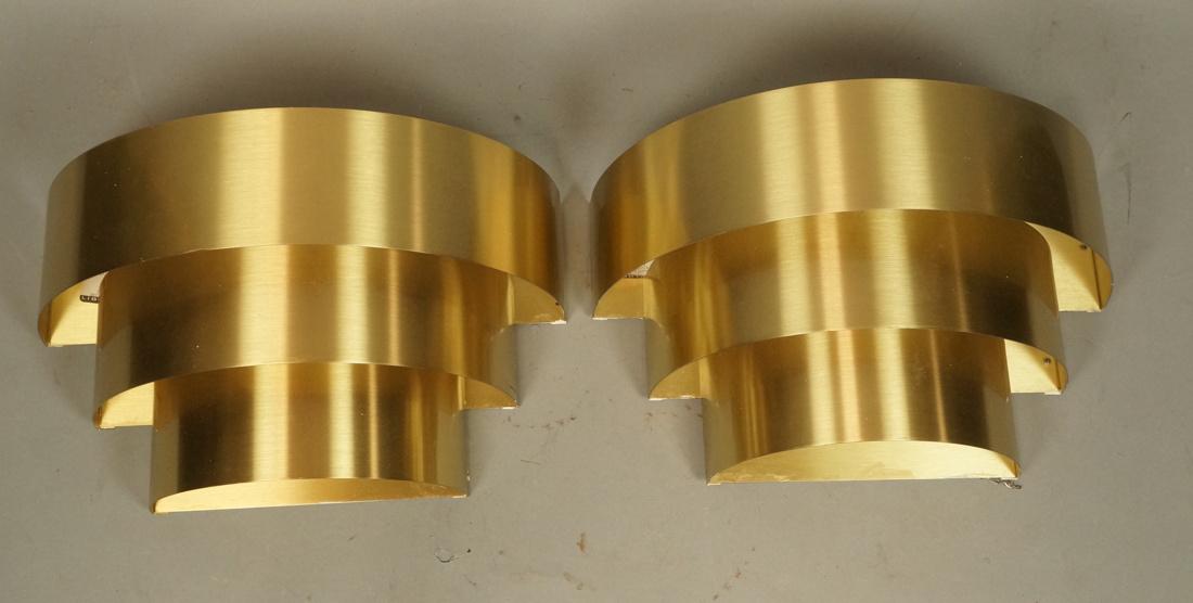 Pr LIGHTOLIER Brass Satin Finish Aluminum Wall Sc (1 of 7)