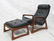 ADRIAN PEARSALL Style Black Vinyl Lounge Chair &