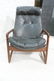 ADRIAN PEARSALL Style Black Vinyl Lounge Chair & - 2