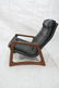 ADRIAN PEARSALL Style Black Vinyl Lounge Chair & - 4