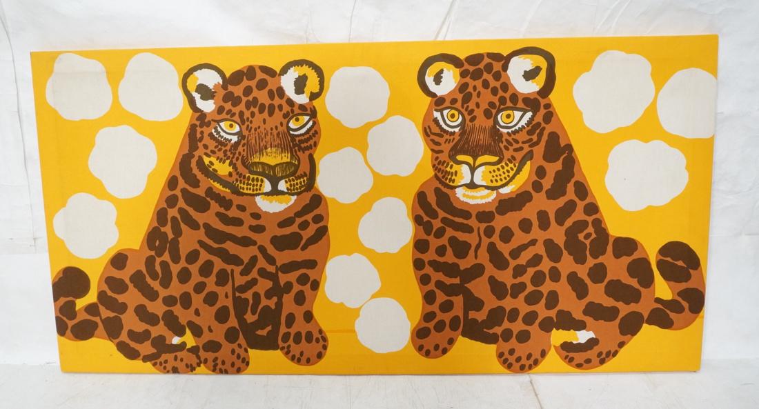 70s Marimekko Silk Screen Printed  Stretched Fabr (1 of 10)