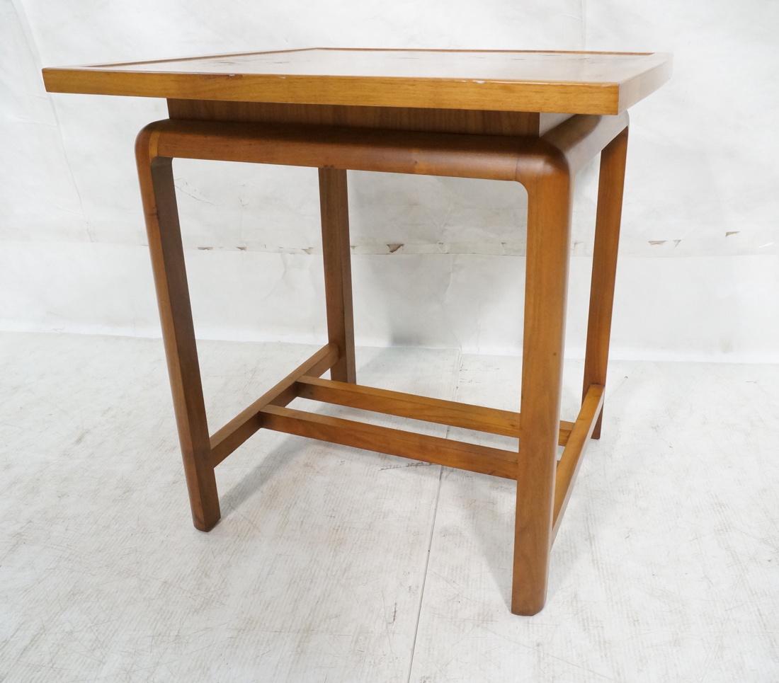 Dunbar Style Tall Side Table. Bowed banded Top ra (1 of 6)