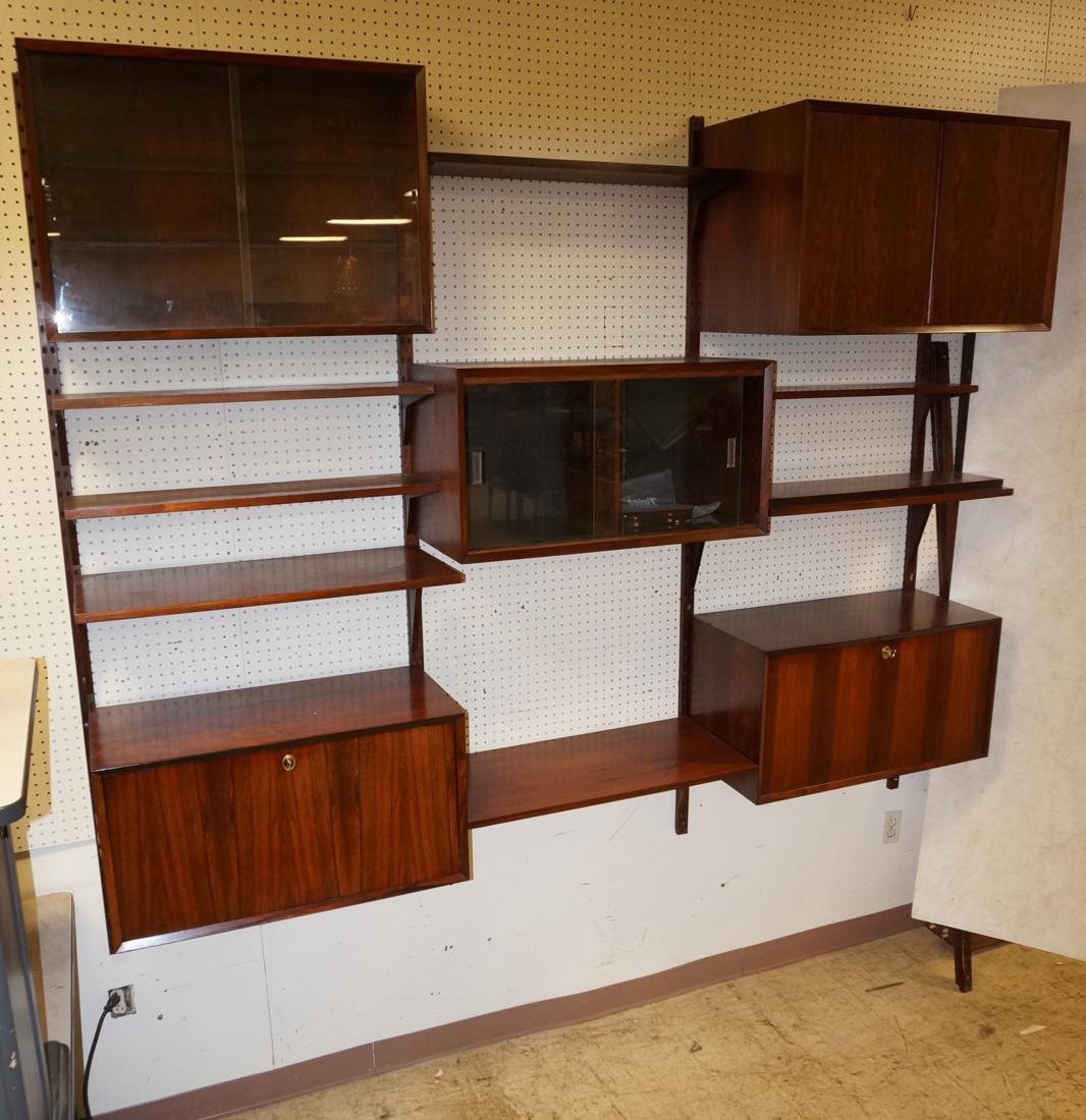 Rosewood Wall Shelf Unit. 5 cabinets including 2 (1 of 9)