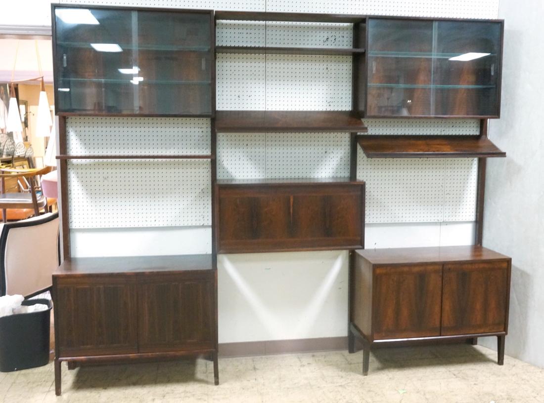 Danish Rosewood Wall Shelf Cabinet Unit. 4 uprigh (1 of 9)