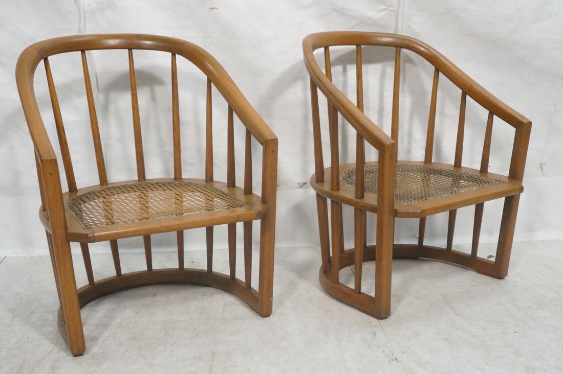 Pr Modernist  Spindle Barrel Back Lounge Chairs. (1 of 7)