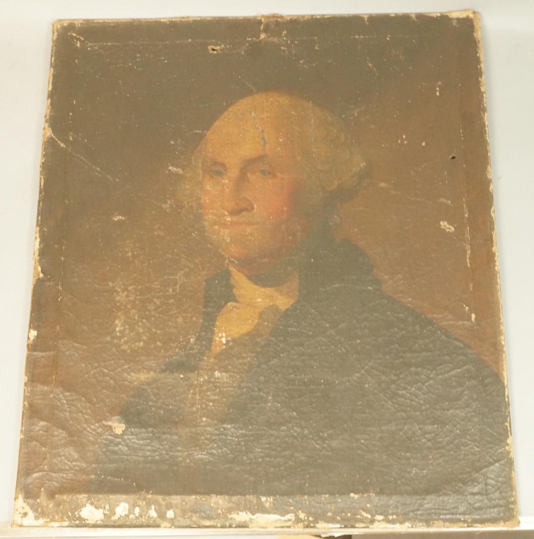 Early Antique Oil Painting George Washington Port (1 of 9)