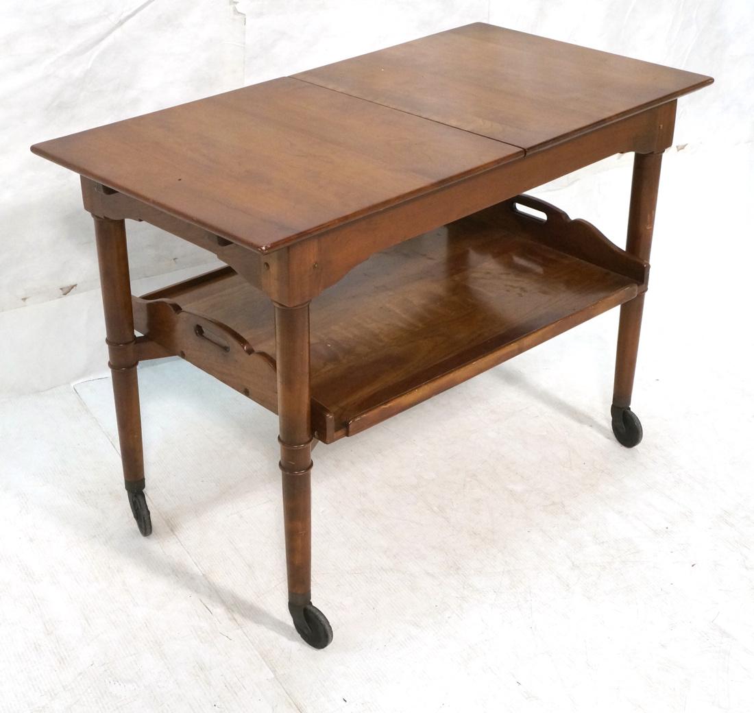STICKLEY Cherry Rolling Bar Tea Cart. Expandable. (1 of 7)