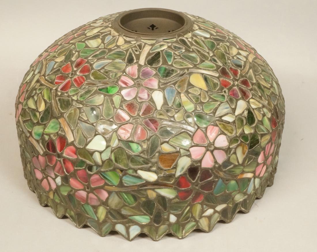 Vintage Leaded Slag Glass Lamp Shade. Very colorf (1 of 5)