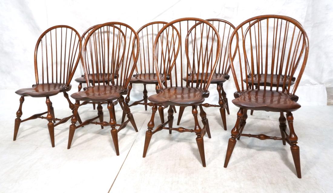 Set 8 D.R. DIMES Hand Made Cherry Windsor Chairs. (1 of 4)