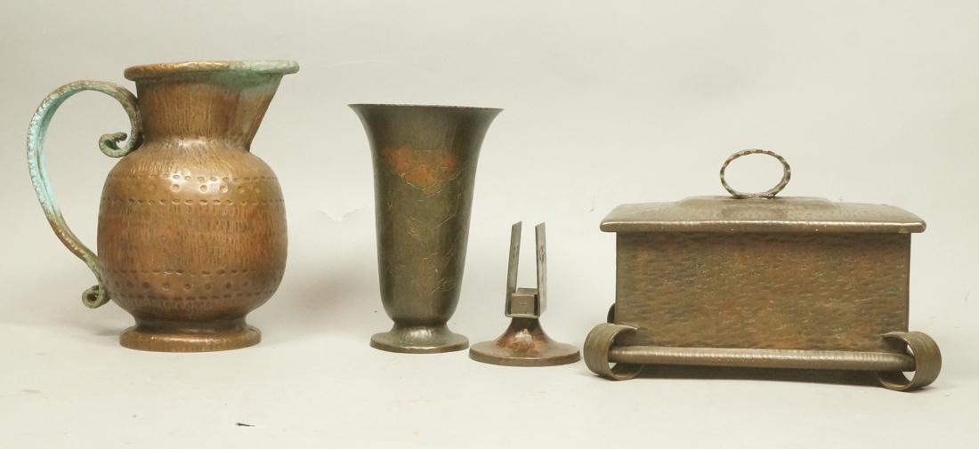 4pc Vintage Arts & Crafts Metal Lot. 1) Metal ham (1 of 8)