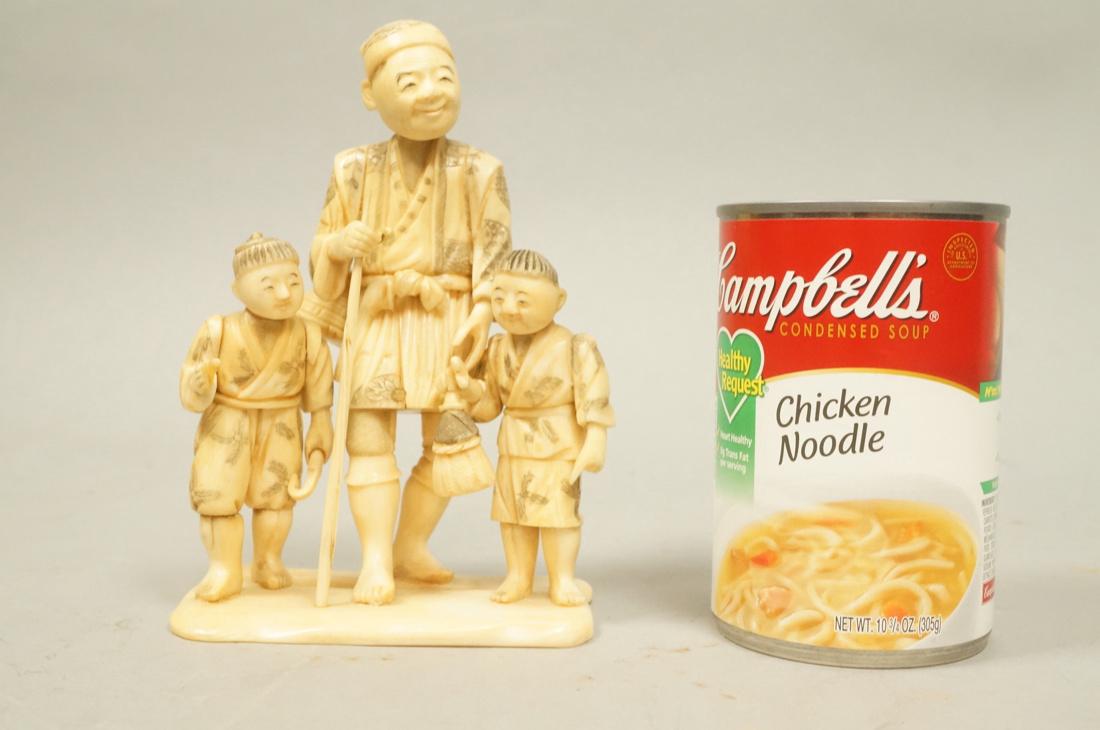 Carved Asian Figural Sculpture Man with Cane & 2 (1 of 7)