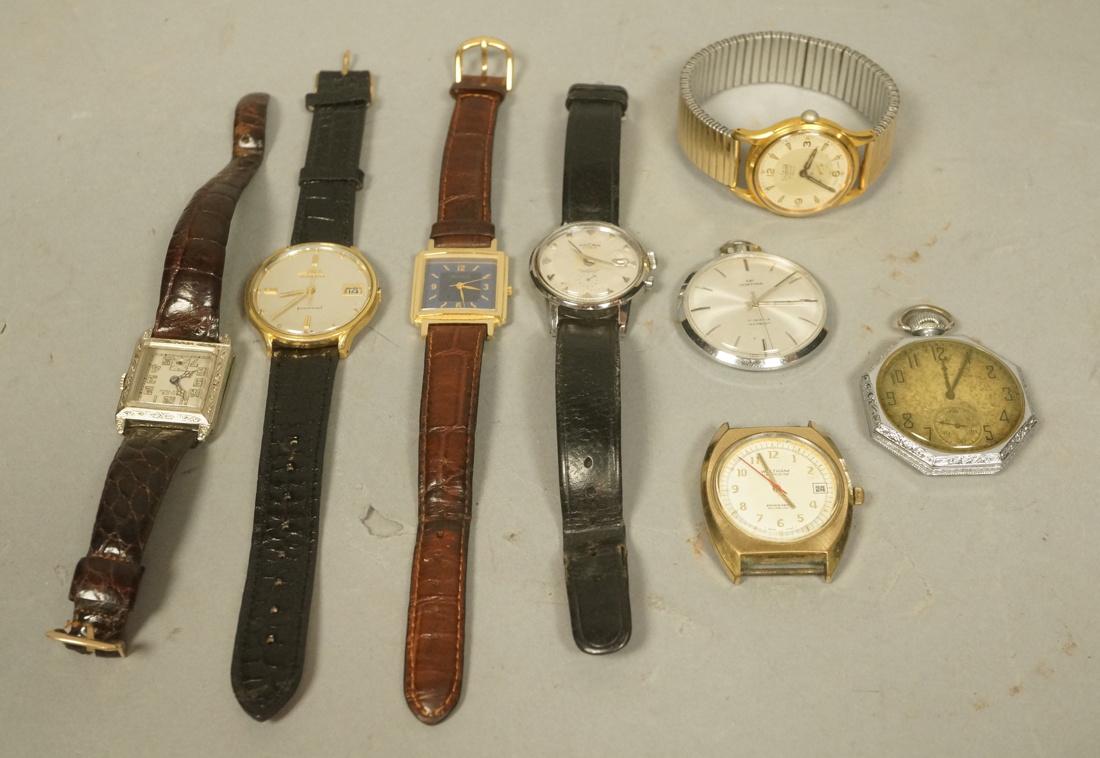 8pc Vintage Mens Wrist & Pocket Watches. Includes (1 of 9)