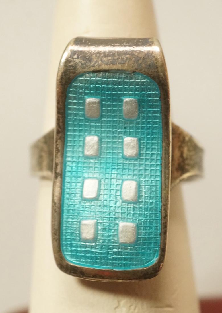 J. TOSTRUP Norway Sterling Enamel Domino Ring. Tu (1 of 9)